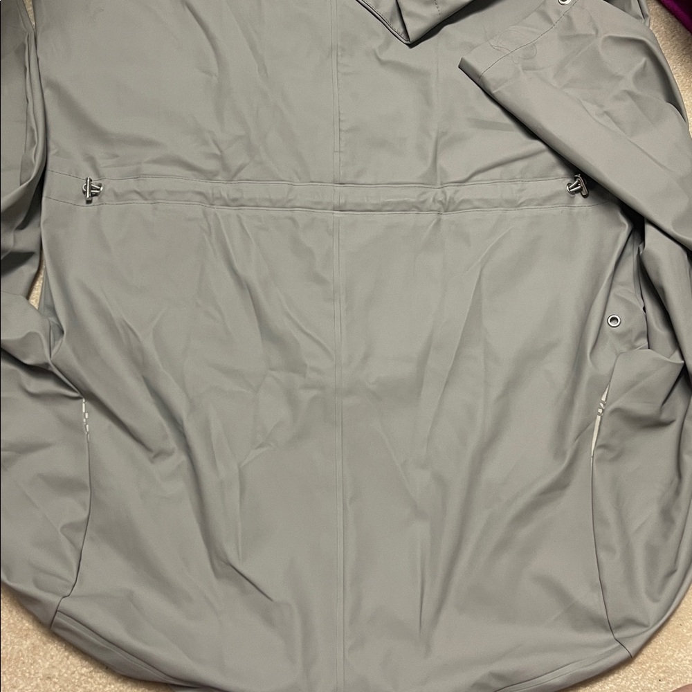 Rains hooded rain w coat zip up stone long jacket - Picture 13 of 13